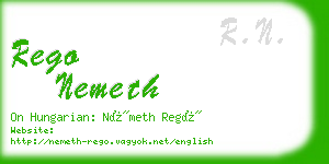rego nemeth business card